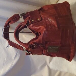 Roxbury Patchwork Leather Red Satchel